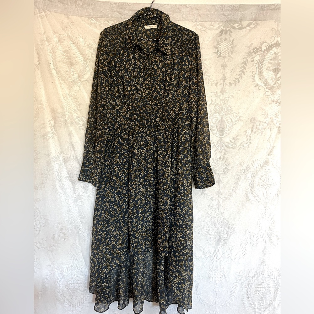 ILLA ILLA Button Down High Low Maxi Dress 🌵Large